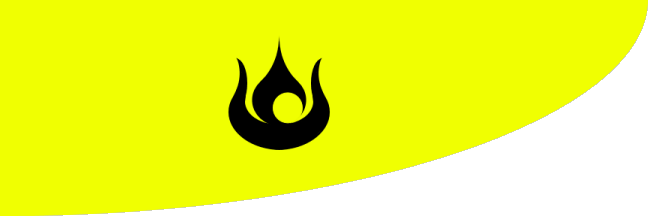 [yellow field, assymetrical shape, black flame